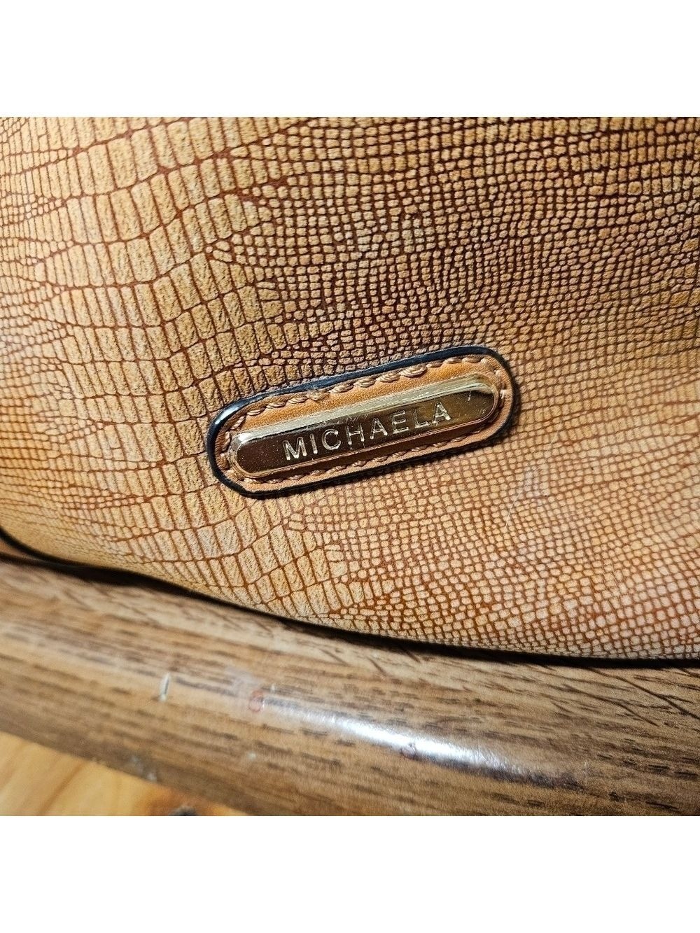 Michaela Caramel Shoulder Tote Bag - Picture 3 of 16